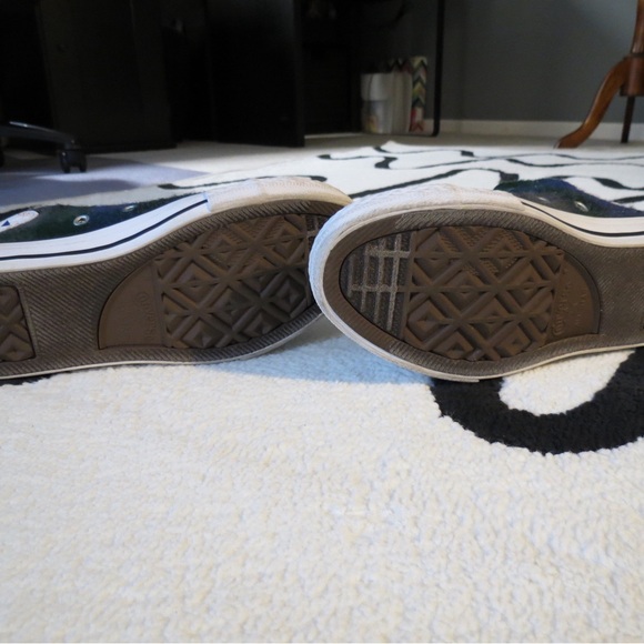 Converse Gray and Green High-Top Sneakers - Picture 8 of 9